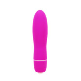 Vibrador de color rosa con textura suave y diseño ergonómico